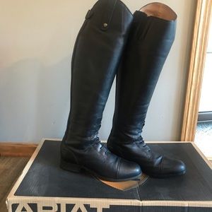 Ariat black leather tall riding boots size 10